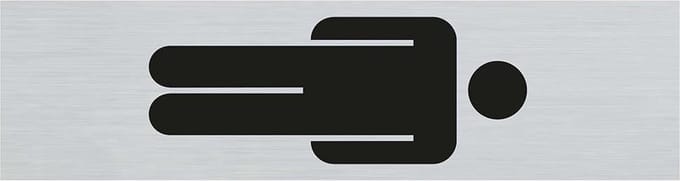 Pick-up bordje Man - Aluminium - 165 x 44 mm
