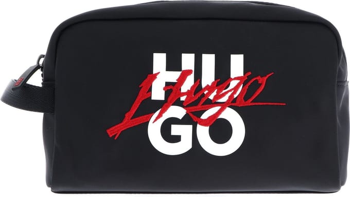 HUGO toilettas Handwritten 2.0 Washbag Schwarz zwart