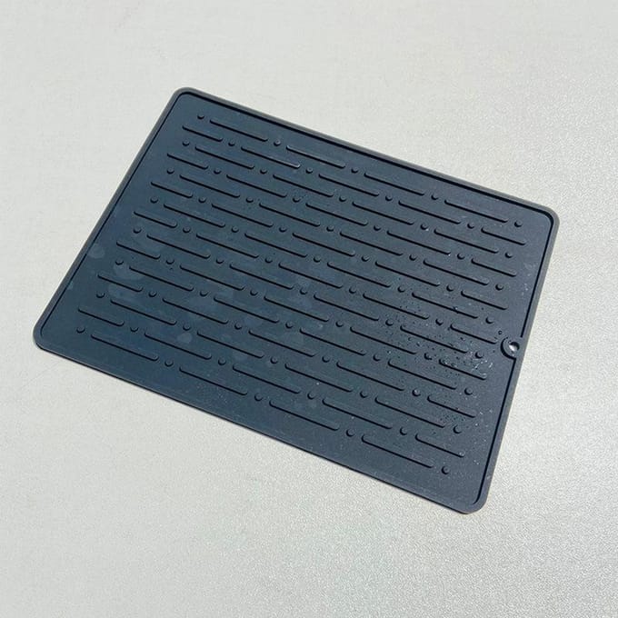 Tapis de séchage de vaisselle en Silicone, Protection résistante à la chaleur, tapis de lave-vaisselle, tapis d'évier pour la cuisine, accessoires de Table d'évier Small noir
