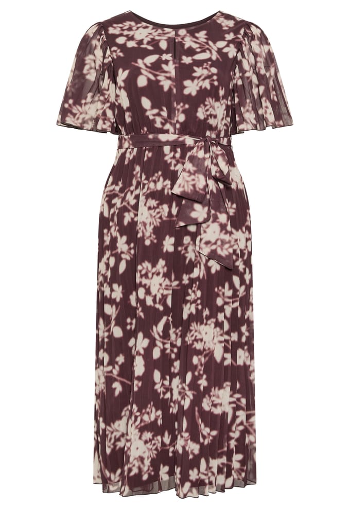 Yours London Rode Geplooide Maxijurk Met Bloemenprint Size 44