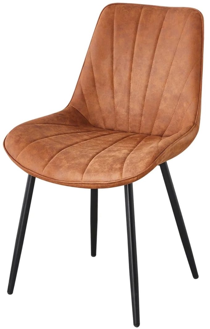 SET DEAL 4 STUKS: Eetkamerstoel cognac microvezel Tessa eetstoel zetel