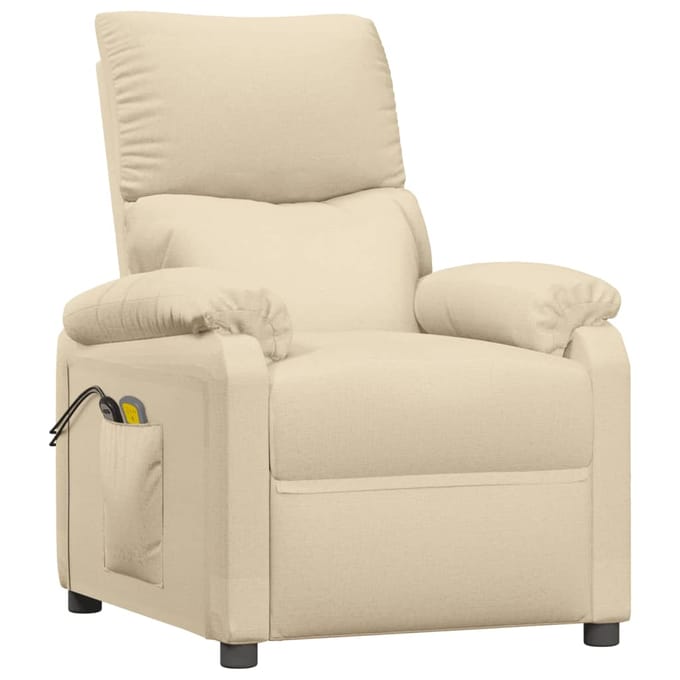 vidaXL - Massagestoel - elektrisch - stof - crèmekleurig
