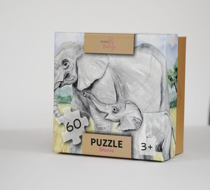 60-delige puzzel met olifanten