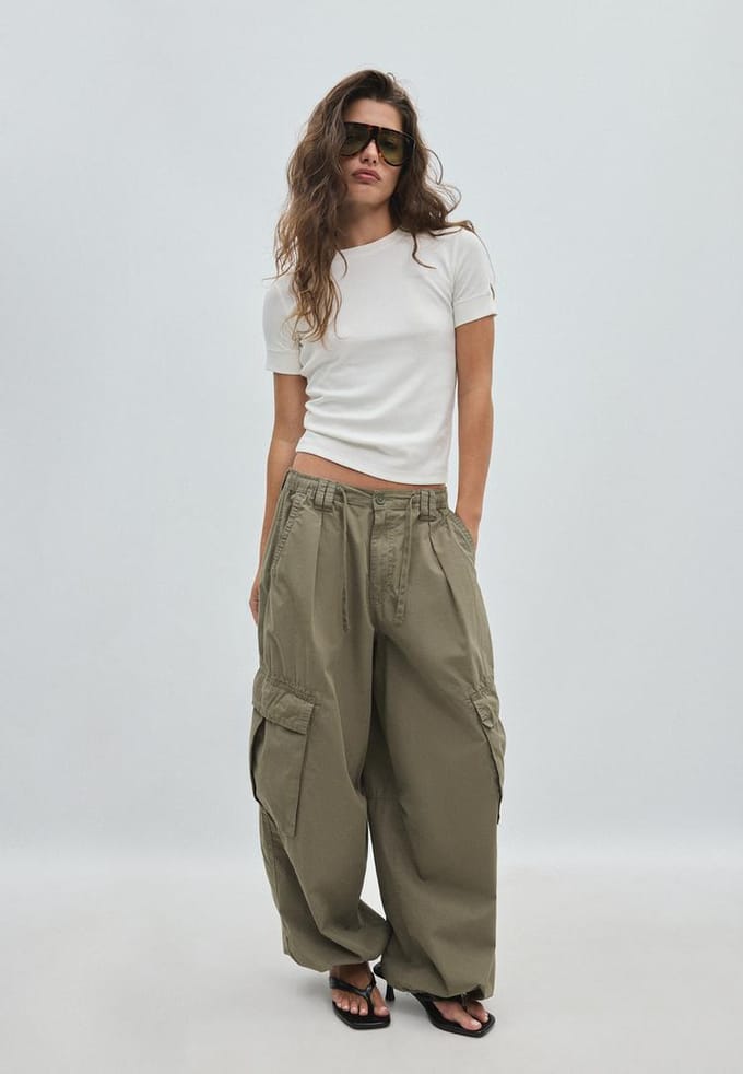 Stradivarius Basic T-shirt met korte mouw  Wit S