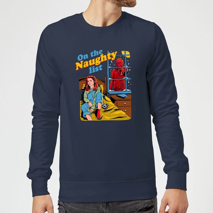 Stranger Things On The Naughty List Christmas Jumper - Navy - S