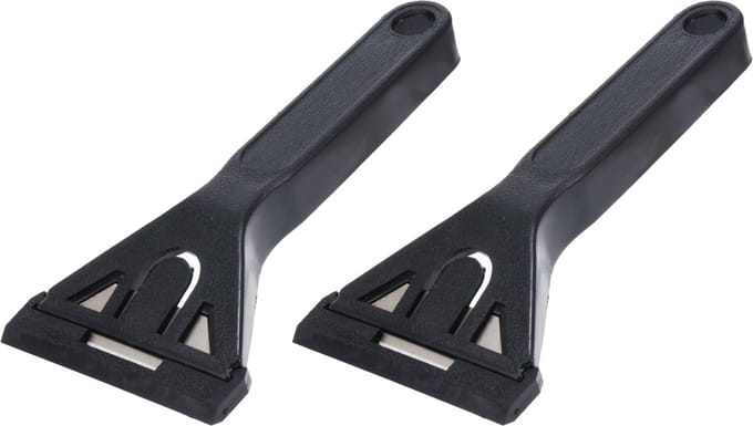 FX Tools Glasschraper - 2x - verfkrabber - verwisselbaar blad - kunststof handvat en beschermkap - universeel