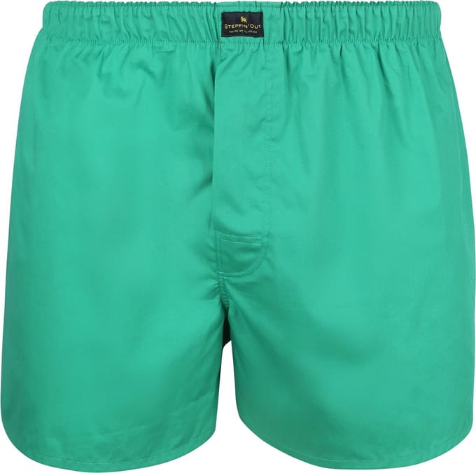 Steppin' Out Boxershort Racing Green Poplin - Maat M - Heren