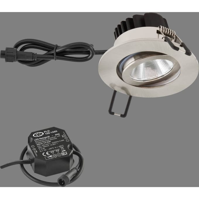 EVN PC65 buiten inbouwlamp rond, 3000K roestvrij staal