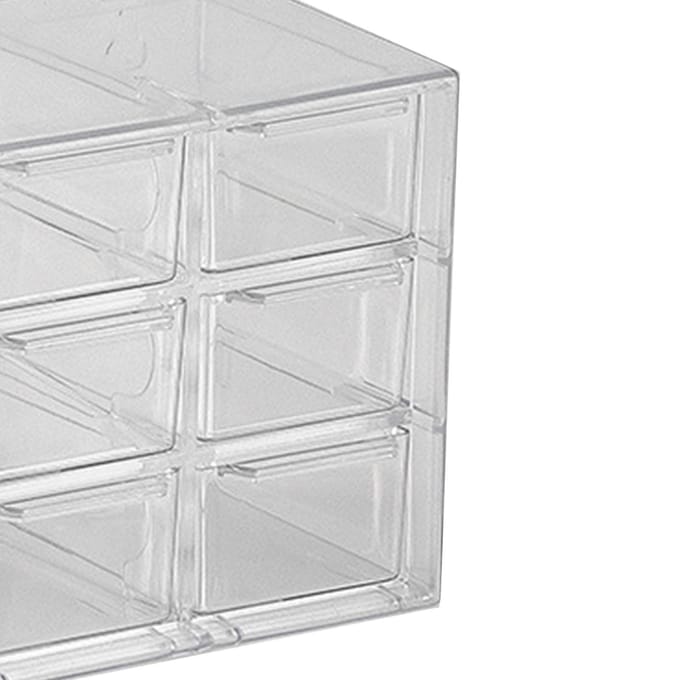 9 Vakken Desktop Opbergdoos Lade Ruimtebesparend Stofdicht Desktop Verdeelde Lade Transparant white