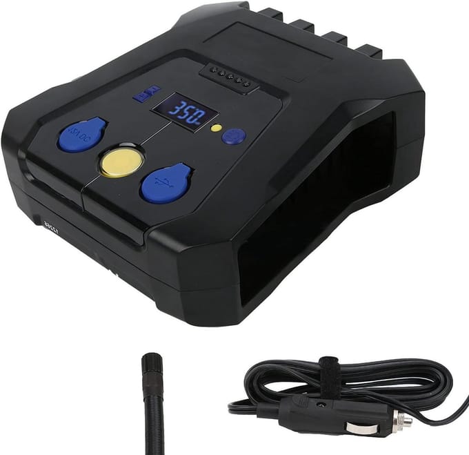 Draagbare Bandenpomp - Digitale Luchtpomp - Banden Snel Oppompen - Automatische Uitschakeling - 12V DC - Zwart