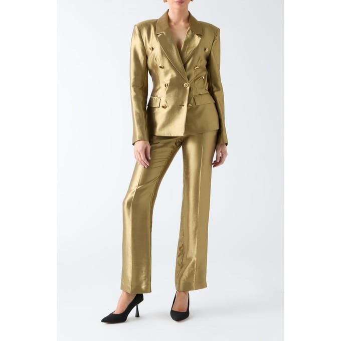 GUESS Milla Pant Antique Gold Multi Taglia: 48 | Pantaloni da completo Outlet | Donna | Giallo