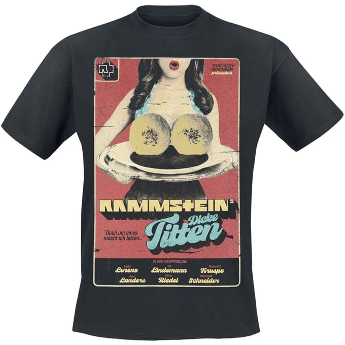Rammstein T-shirt - Dicke Titten - S tot 5XL - voor Mannen - zwart
