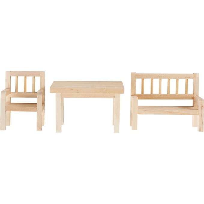 Kabouter set "Tafel, bank & stoel"