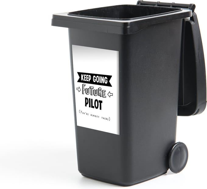 Container sticker Piloot - Student - Quotes - Opleiding - 40x60 cm - Kliko sticker
