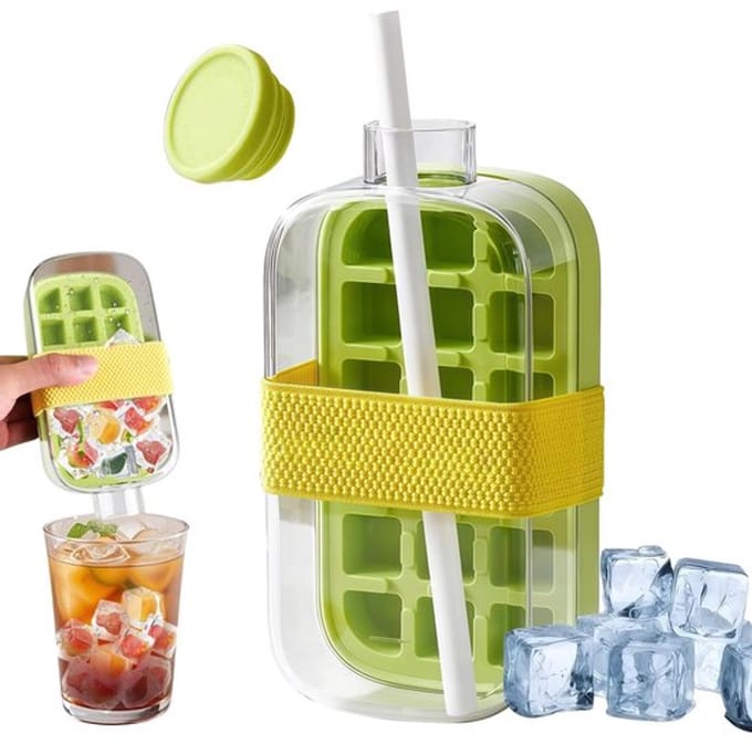 MTTProducts - Eiswürfel Flasche - 800ml - 2-in-1 Waterfles en