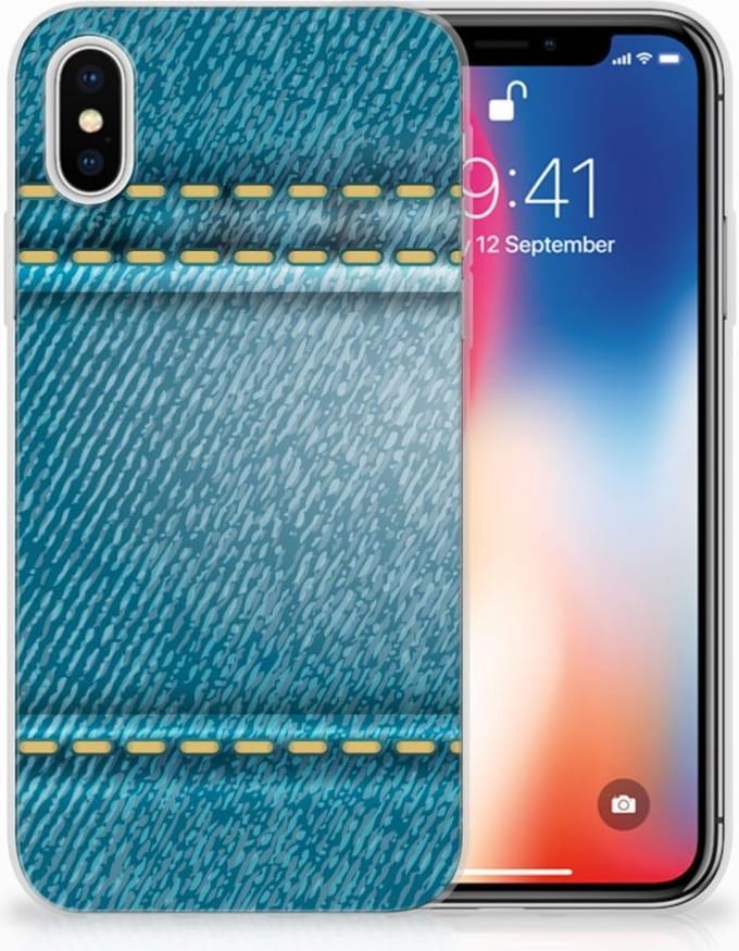Back Cover voor Apple iPhone X | Xs Silicone Back Cover Jeans