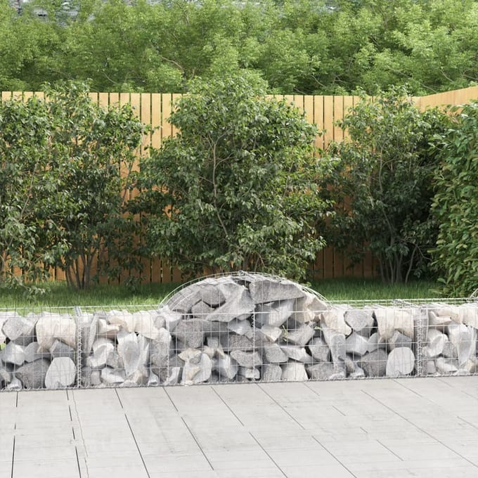 vidaXL - Schanskorf - gewelfd - 200x50x40/60 - cm - gegalvaniseerd - ijzer