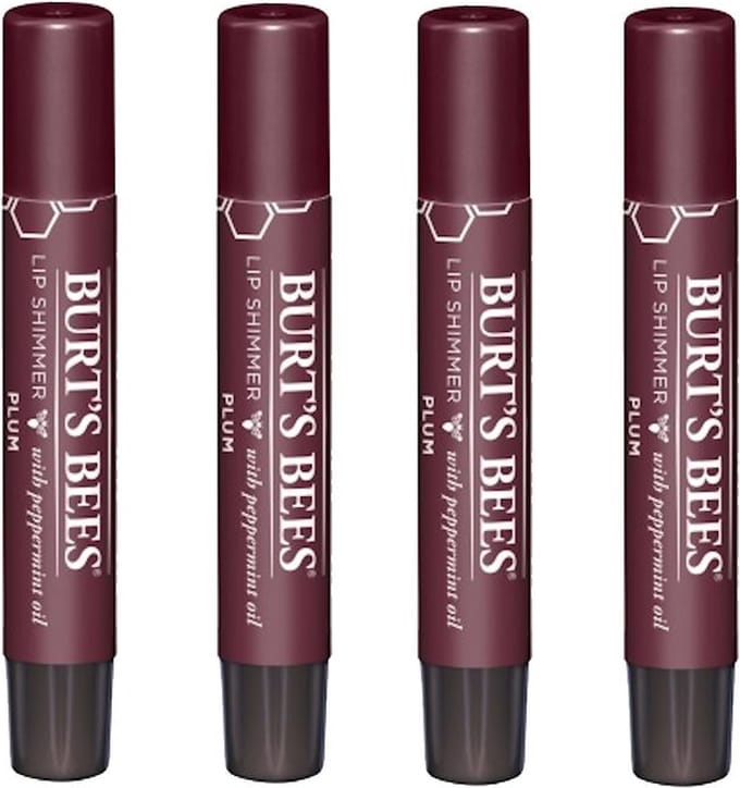 BURT'S BEES - Lip Shimmer Plum - 4 Pak - Voordeelverpakking