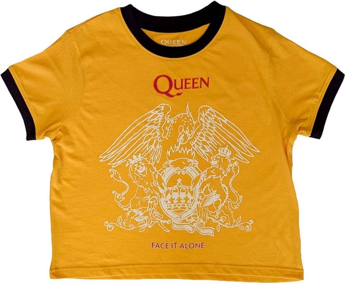 Queen - Face It Alone Crest Crop top - M - Geel