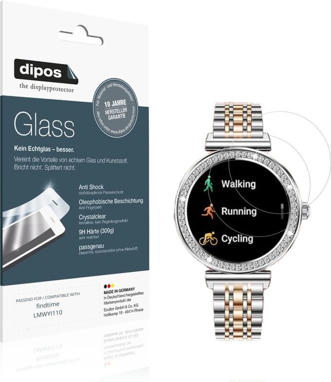 dipos – 2x Pantserfolie geschikt voor findtime LMWYI110 | 9H Screenprotector
