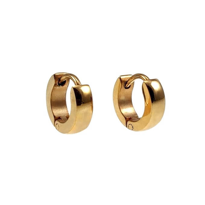 ∅10mm x 3mm Oorbellen Unisex Verguld RVS - Oorringen Dames - Heren