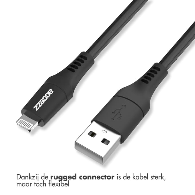 Accezz geschikt voor Lightning naar USB kabel - MFi certificering - 1 meter - Zwart