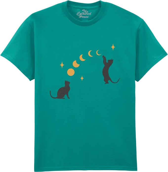 Katten Cat And Moon Bow The Coloured House T-shirt M