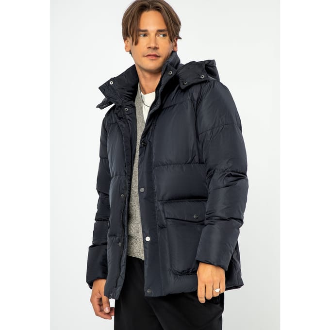 Wittchen Heren Gewatteerde Donsjas met Capuchon Marineblauw Nylon