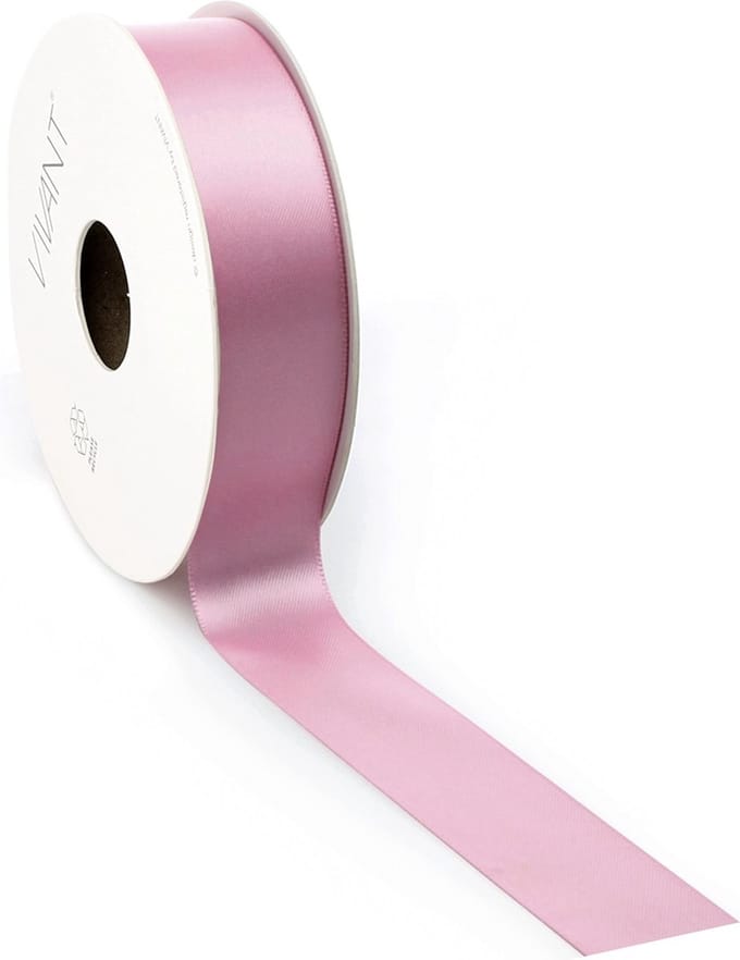 Satijnband Double Face 25mm Oud roze