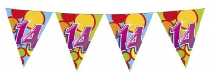 Vlaggenlijn 10mtr cijfers 14 jaar pak/5