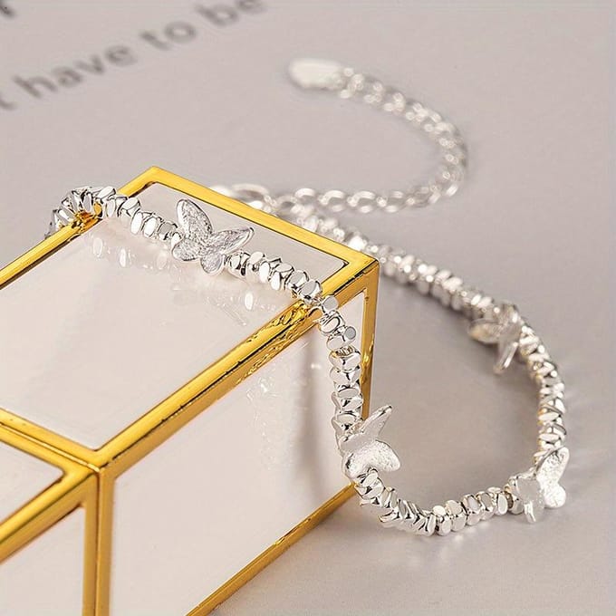 Meisjes Vlinder Kralen Armband, Modeontwerp in Insectenvorm, Multifunctioneel Verstelbare Sieraden gray