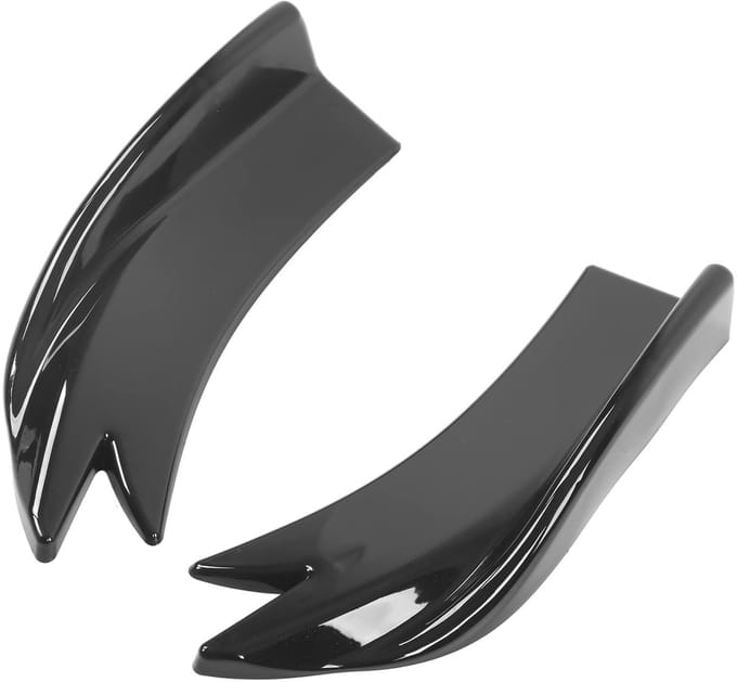 Dailygoods- Achterbumperlip Universele Diffuser - Achterbumperdiffusor - Auto Accessoire - PP Materiaal - Eenvoudig te Installeren - Helder Zwart - Bumperdiffusor