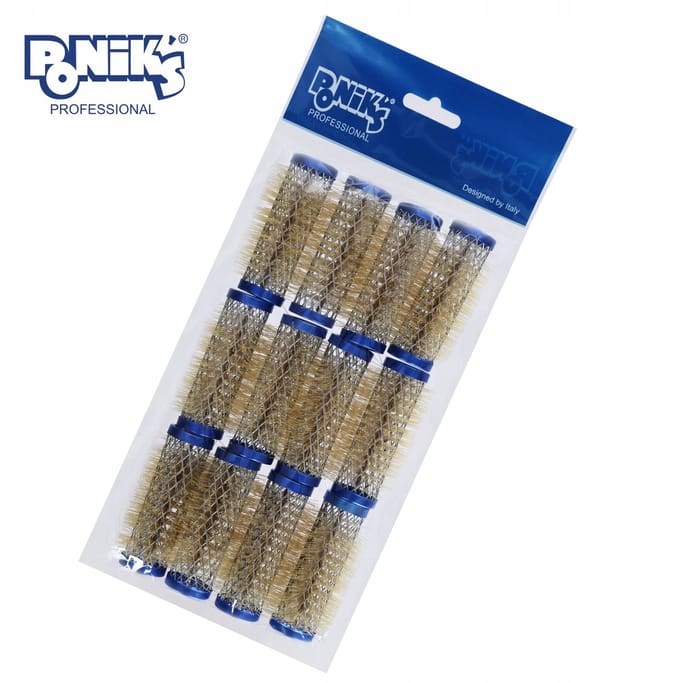 Poniks Metalen Haarrollers met Borstel - Opengewerkt - 21mm 12st