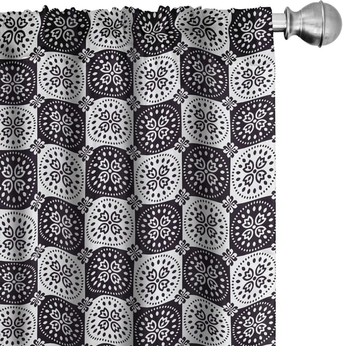 ABAKUHAUS Boho gordijnen – 2-delige set 75x225 cm – microvezel – donkerbruin