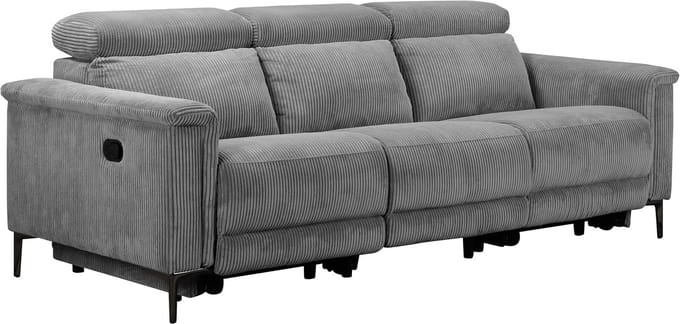 Lund-3Zitsbank - 2 Relaxfauteuils - Grijs Corduroy