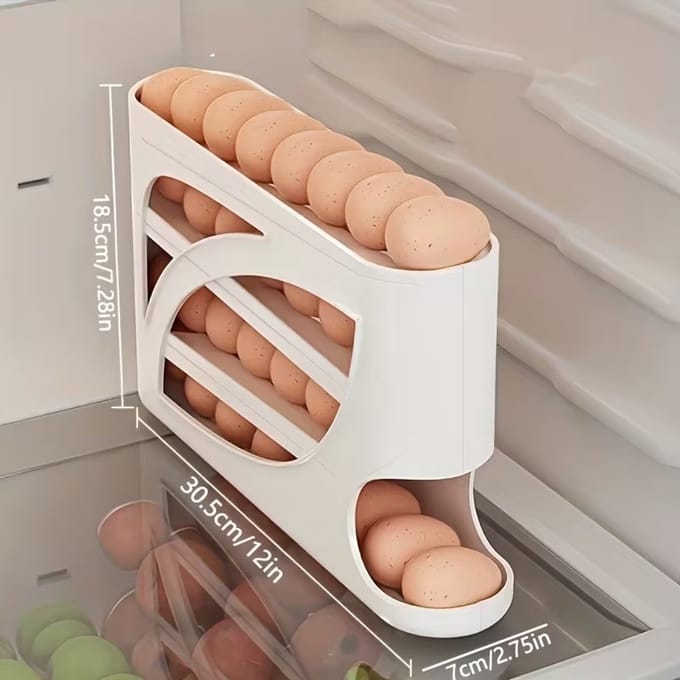 Eierhouder voor koelkast- 30 eieren - Eiermand - Eierdispenser - Eiermand - Moderne Keukenaanpassingen - Duurzaam Plastic Materiaal - Zijdeurontwerp