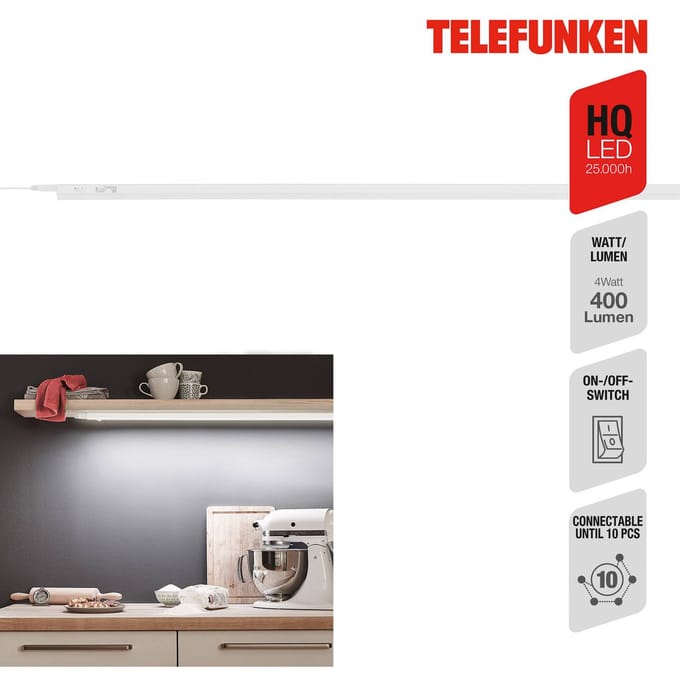 Telefunken LED meubelverlichting Hephaistos, wit, lengte 117 cm
