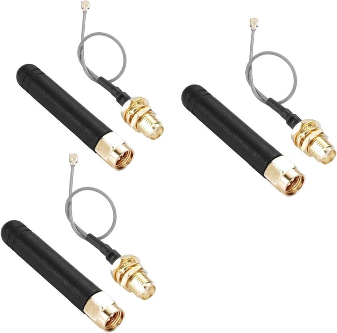 Antenne Set - RF Adapter - Draadloze Communicatie - 3 dBi Versterking - 3 Stuks - Zwart