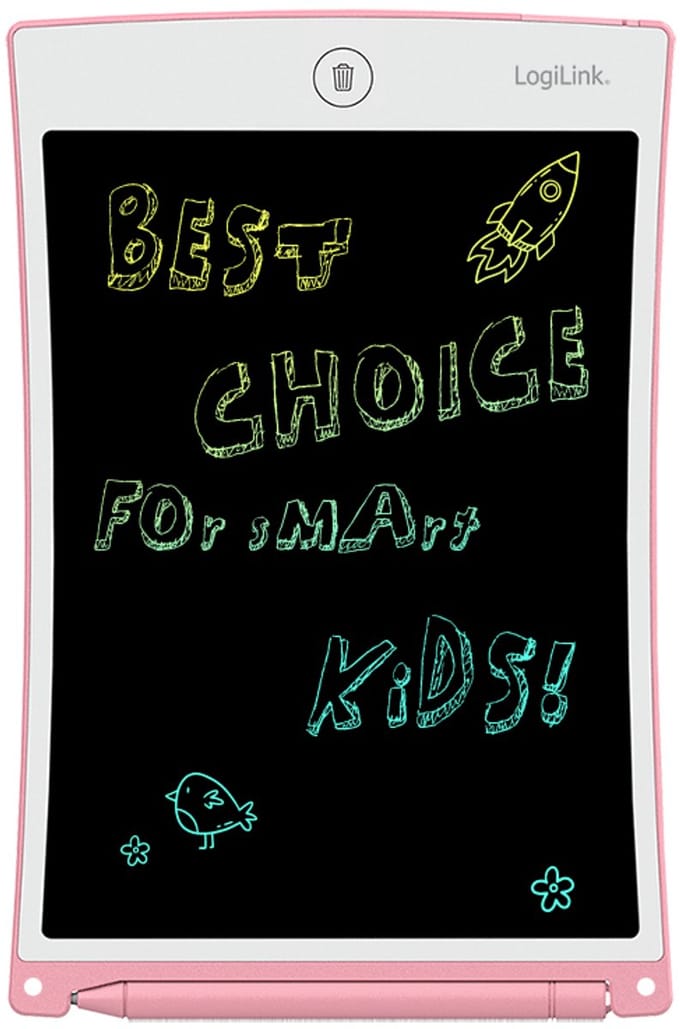 LCD-kinderschrijftablet 8,5", wis- en herschrijfbaar, oogvriendelijk, roze