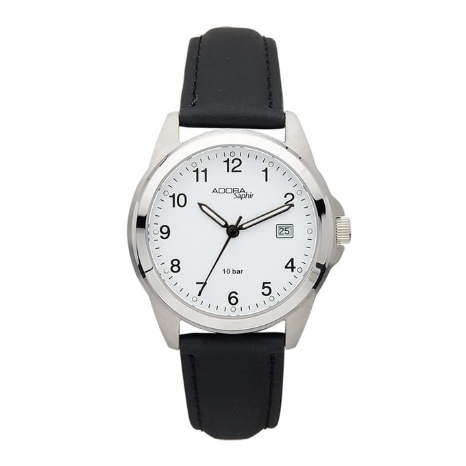 Adora Saphir AS4276 – Herenhorloge – Saffierglas – 10 Bar (Zwemmen) – Edelstaal – Ø 38mm – Wit