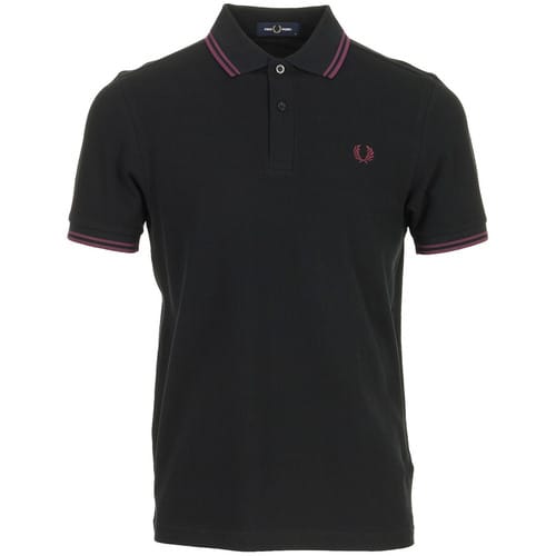 Fred Perry Twin tipped polo - black plum plum