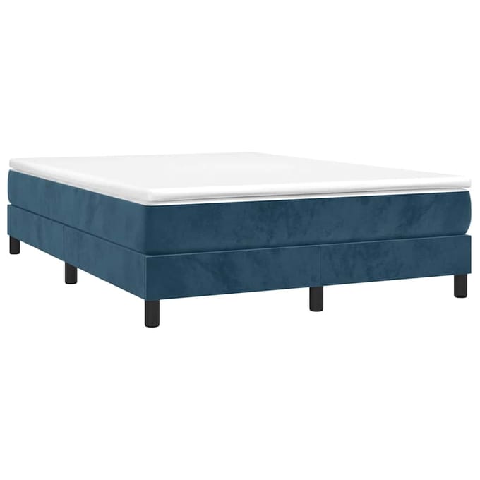 vidaXL - Boxspring - bed - 140x200 - cm - fluweel - donkerblauw