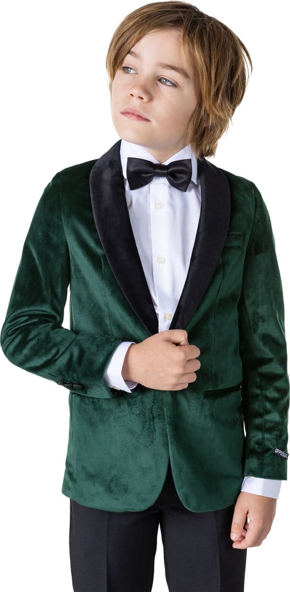OppoSuits Deluxe Dinner Jacket - Rich Green - Kids Blazer - Colbert - Groen - Maat 4 Jaar