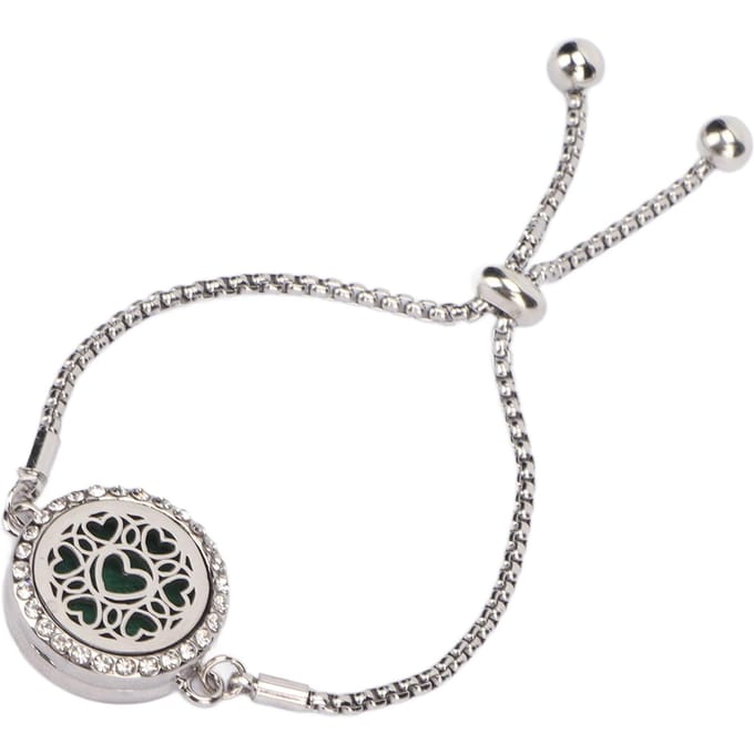 Aromatherapie diffuser armband, holle roestvrijstalen armband met verstelbare essentiële olie en parfum white