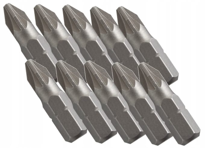 10x Pozidriv PZ2 Schroefbits 25mm - Duurzaam S2 Staal