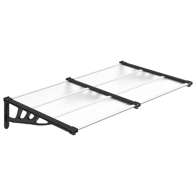 vidaXL - Deurluifel - 152,5x90 - cm - polycarbonaat - zwart - en - transparant