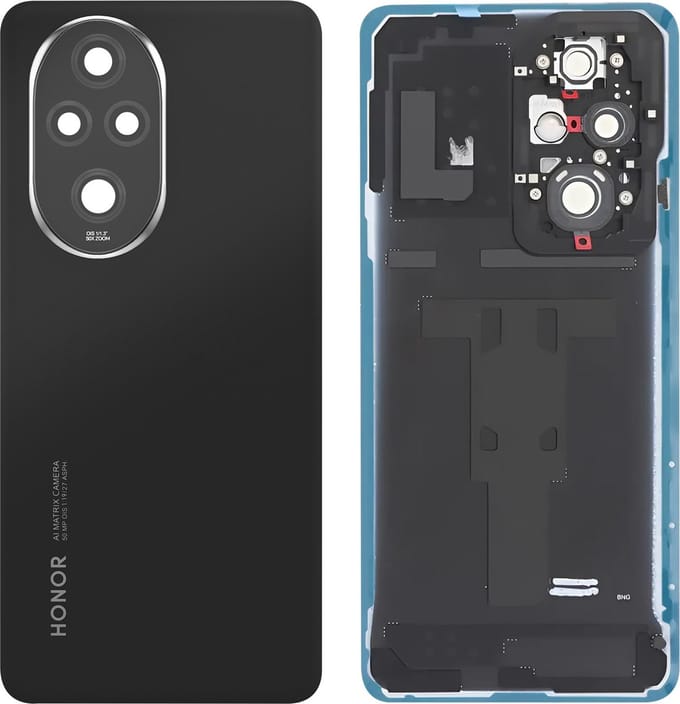 Honor, Achterruit voor Honor 200 Pro Original Service Pack, Zwart