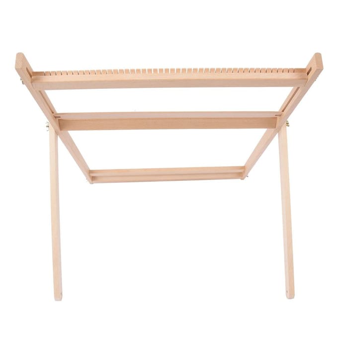 Verstelbaar Weefraam Massief Hout Deken Sjaal DIY Weefgetouw Naaimachine beige