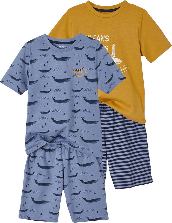 Vertbaudet Set van 2 pyjama's voor jongens met walvissen