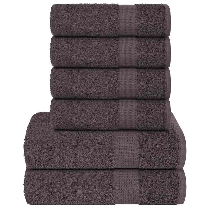 vidaXL - 6-delige - Handdoekenset - FROGN - 360 - g/m² - antraciet